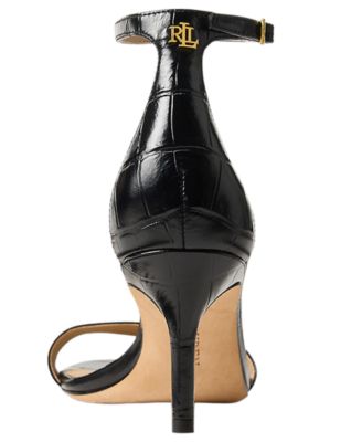 Women's Allie Mid-Heel Crocodile-Embossed Sandals