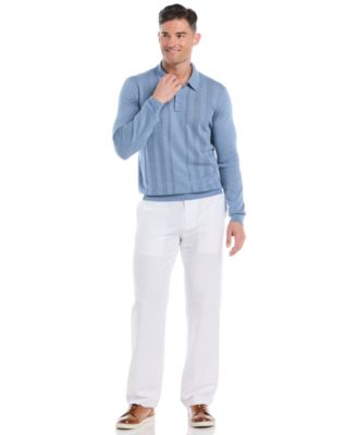 Men's Long-Sleeve Sweater Polo Shirt