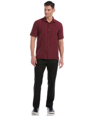 Men's Tonal Argyle Embroidery Short Sleeve Shirt