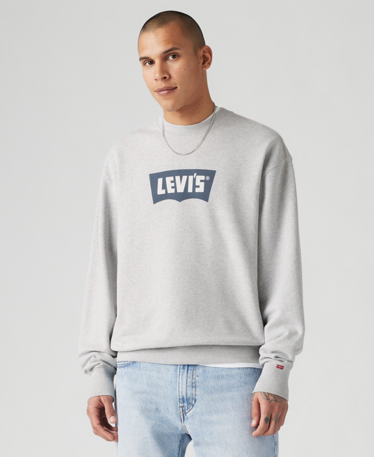 Levi's Men's Relaxed Fit Vintage-style Graphic Sweatshirt In Gray