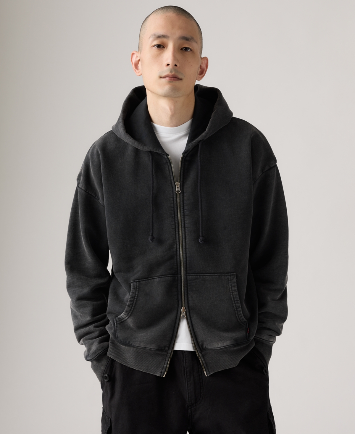 Levi's Men's Full Zip Hooded Sweatshirt In Black