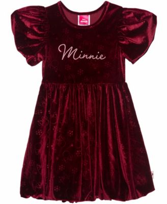 Disney - Girls 2T-6X Minnie Mouse Short-Sleeve Debossed Dress