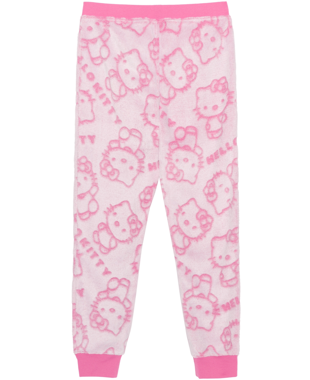 Hello Kitty Girls 7-14 Debossed Plush Jogger Pants In Pink
