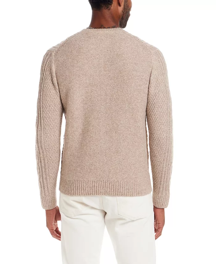 Men's Alpaca Blend Mixy Cable Knit Crew Neck Sweater - thumbnail 8