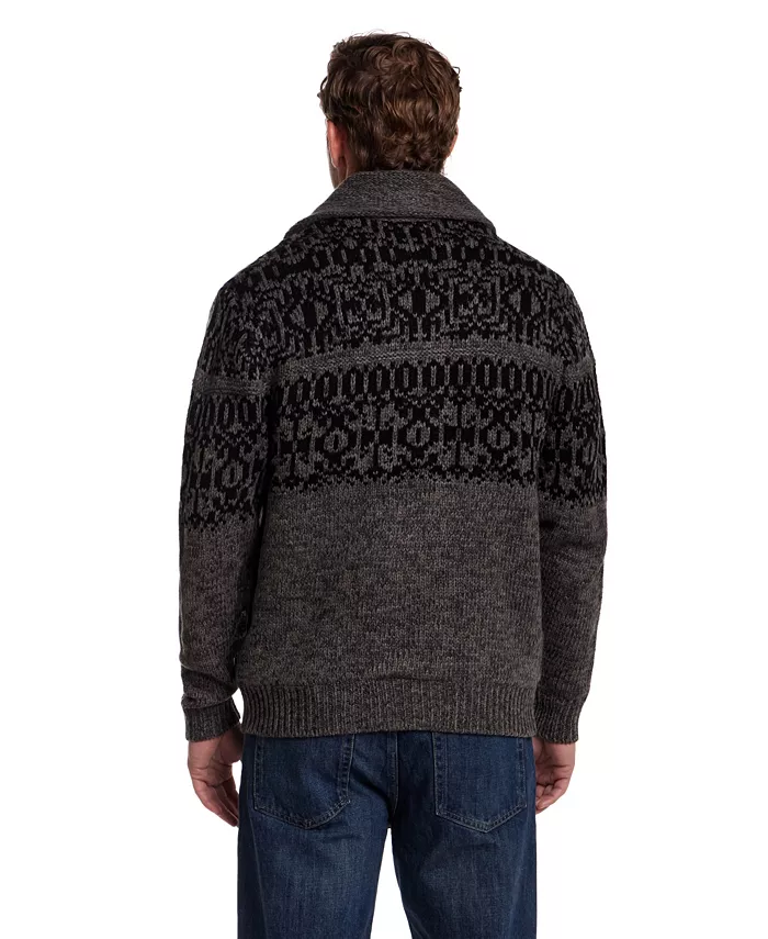 Men's Norwegian Shawl Collar Cardigan Sweater - thumbnail 5