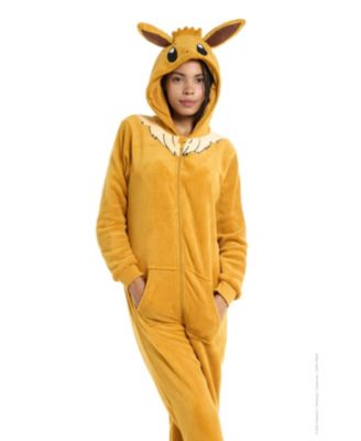 Men's Official Eevee Union Suit - Pokemon Body Suit for Adults - Brown