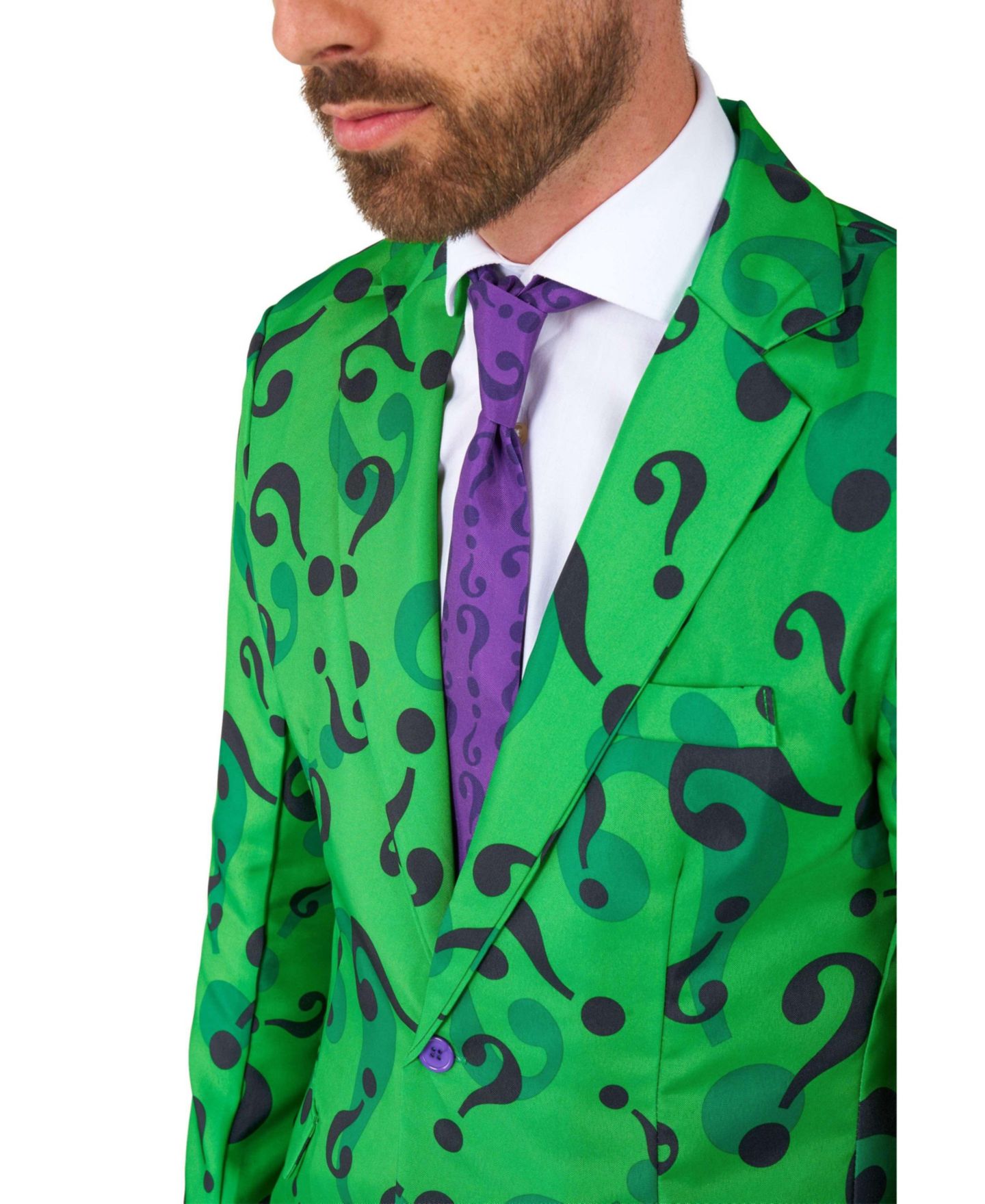Мужской костюм на Хэллоуин Suitmeister в образе Загадочника (The Riddler), цвет: Зелёный — фото 9