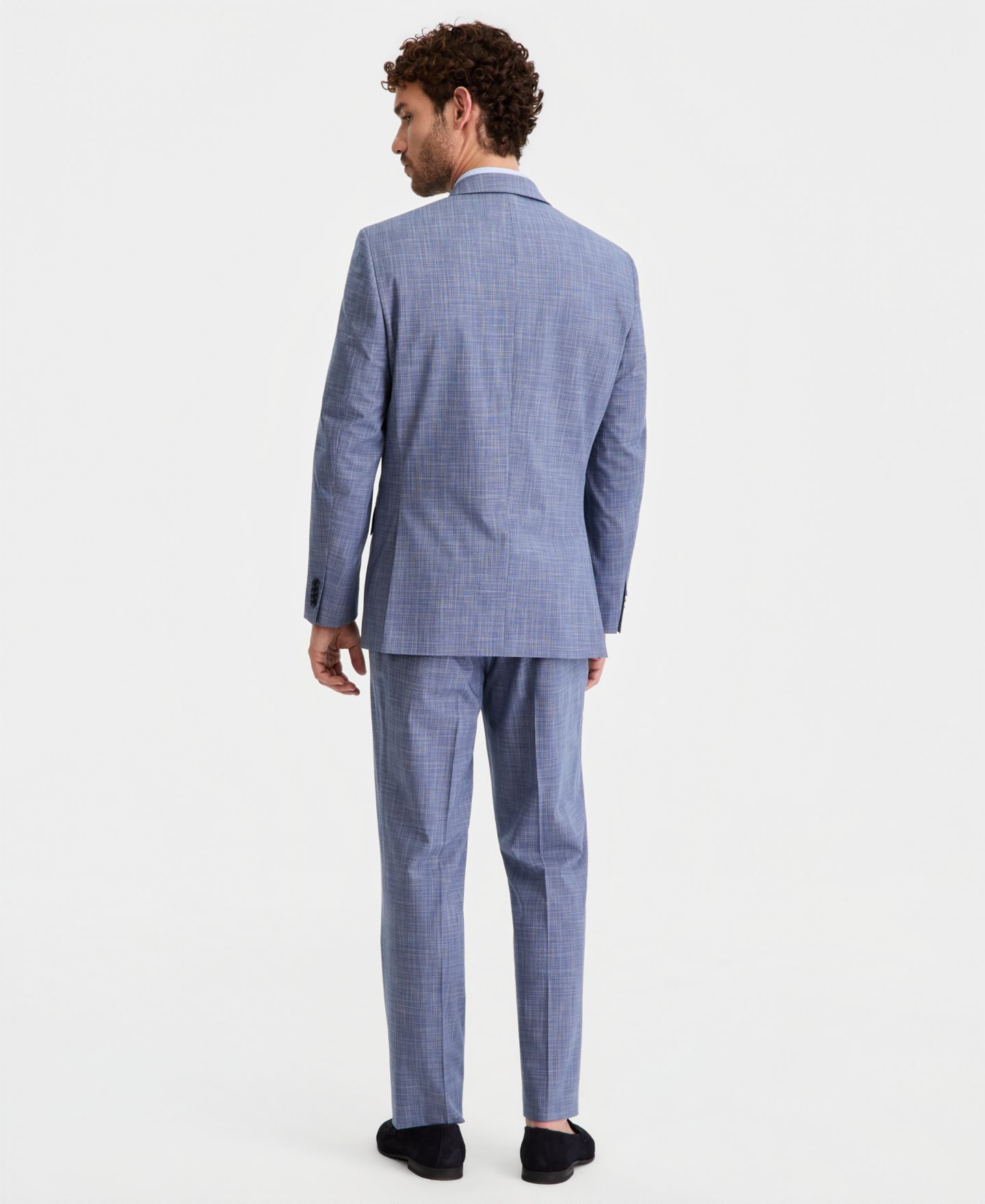 Мужские комплекты Perry Ellis Portfolio Modern-Fit 2-Piece Suit, цвет: Синий — фото 8