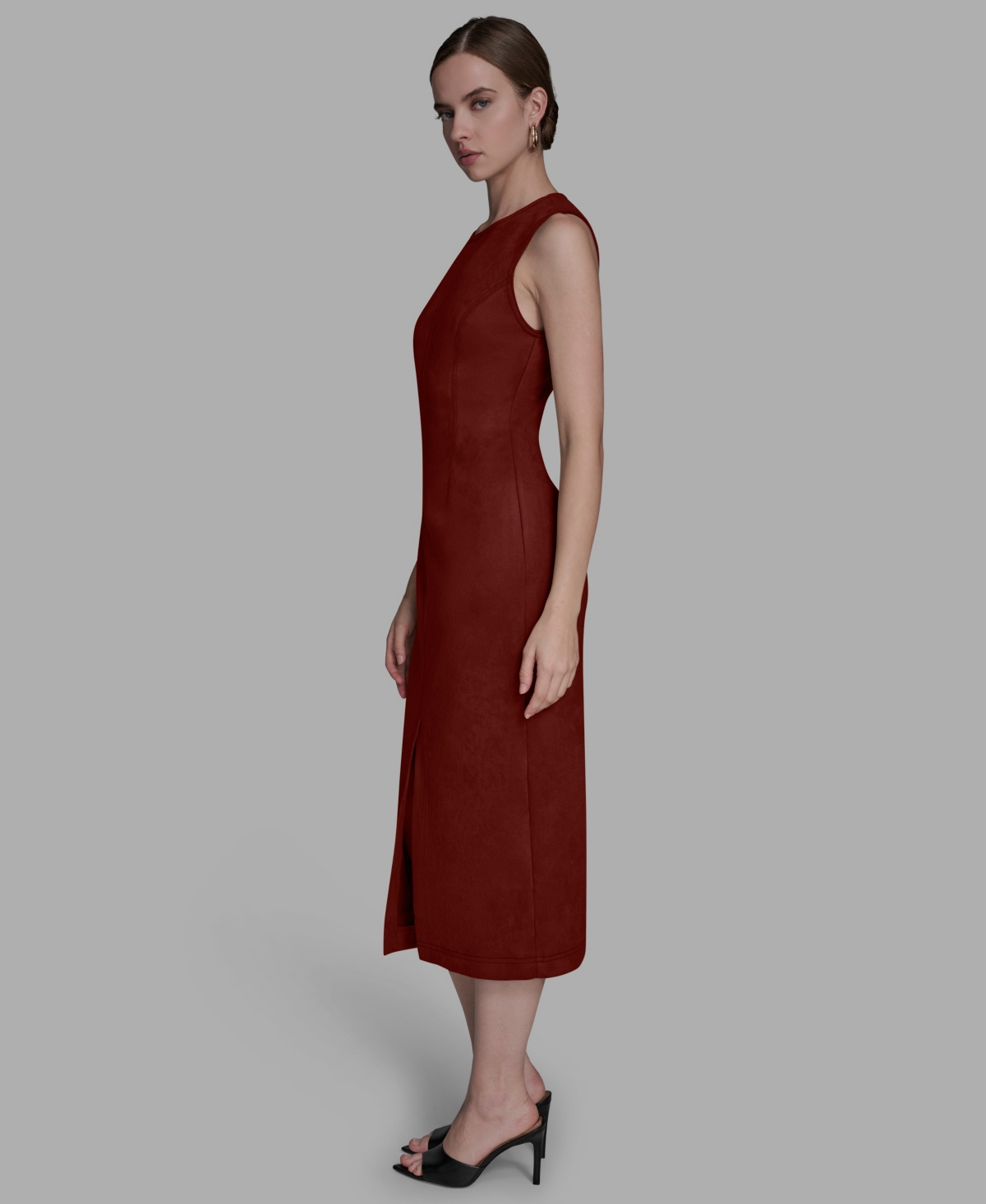 Bcbg Women's Crew Neck Sleeveless Midi Dress