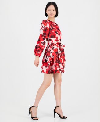 Women's Belted Tiered Dress