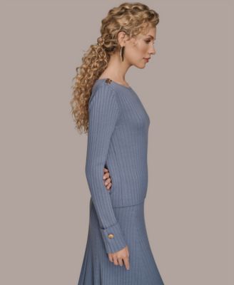 Women's Long Sleeve Button Detail Sweater