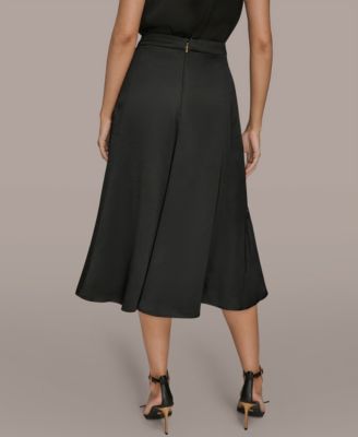 Women's Floral Cutout Satin Midi Skirt