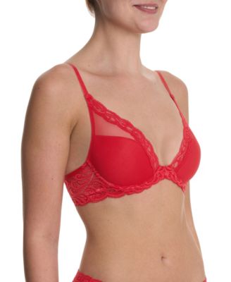 Women's Feathers Lace Contour Underwire Plunge Bra 730023