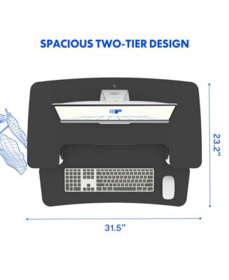 M7 Series 32"W Manual Adjustable Standing Desk Converter, Black