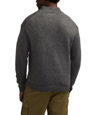 Men's Quarter Button Mock Neck Sweater