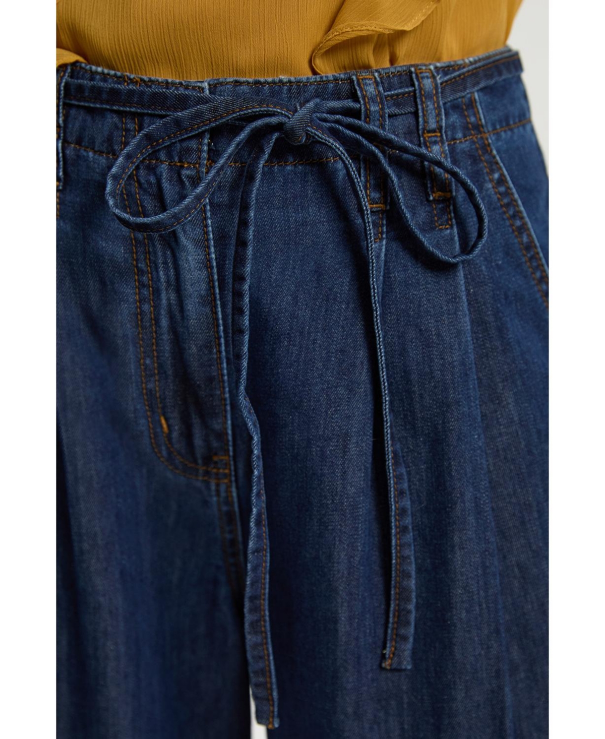 Karen Millen Women's Denim Wide Legged Pants