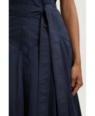 Women's Midi Shirt Dress With Dropped Waist