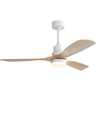 52-inch Modern Minimalist White 3 Blades Ceiling Fan with 3 color Dimmable and Memory Function Light and Remote control