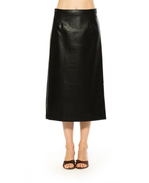 Женская юбка Alexia Admor Isla Faux Leather, цвет: Чёрный