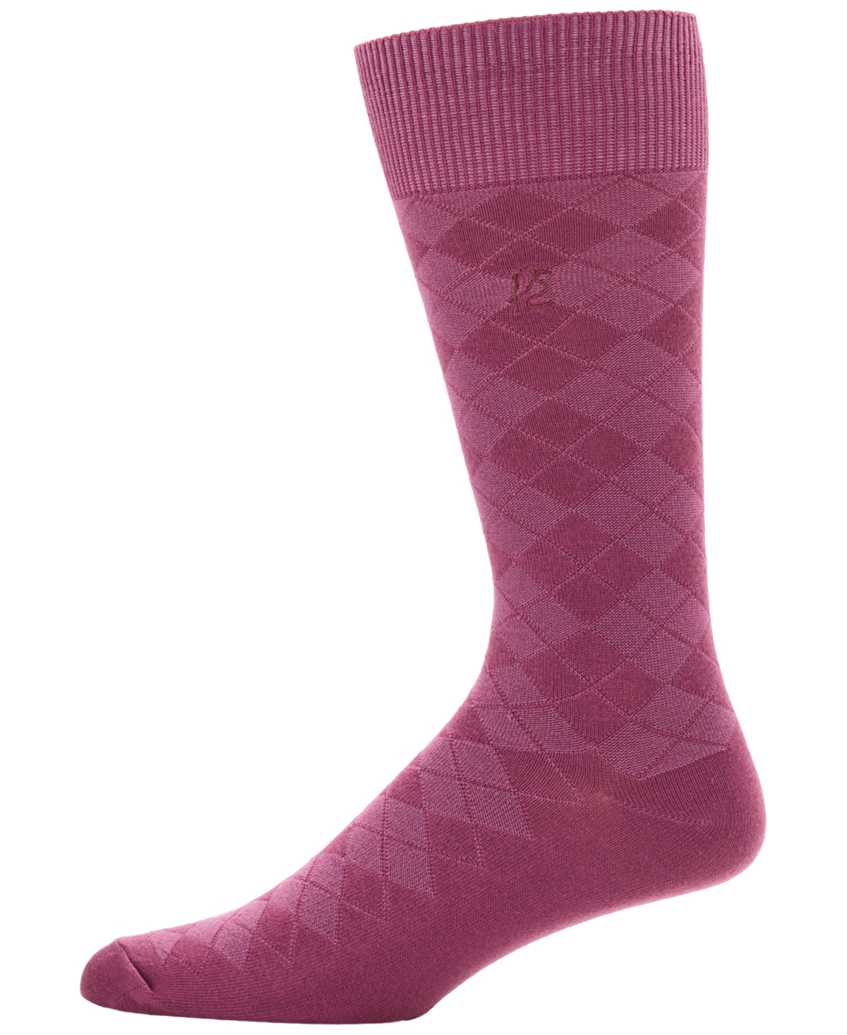 Perry Ellis Portfolio Men's Diamond Stitch Socks In Purple