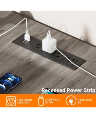 56'' Lift Top Computer Desk with Drawers and Power Outlets, Lift Top Executive Desk