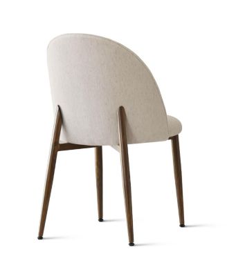 3-Piece Round Dining Set with 34.5 Inch Wood-Look Table and 2 Upholstered Chairs with Walnut Color Metal Legs for Small Spaces-Maison Boucle