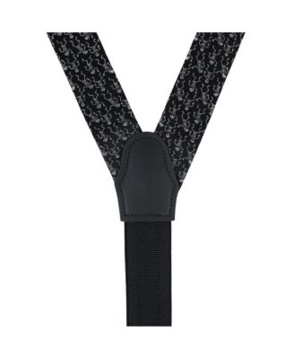 Men's Davy Bones the Dancing Skeleton Silk Button End Suspenders