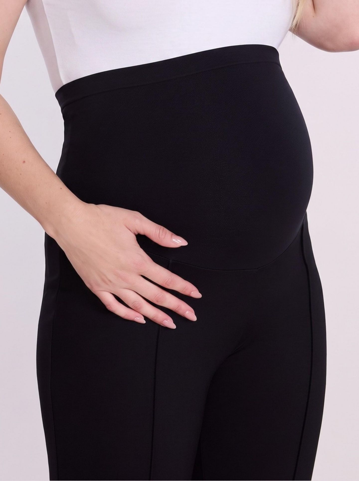 Женские брюки Motherhood Maternity Secret Fit Over the Belly Full Length Ponte Pant - Motherhood, цвет: Чёрный — фото 4