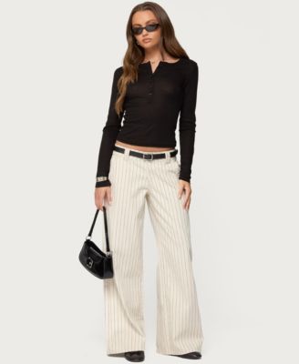 Women's Nettie Ribbed Henley Top