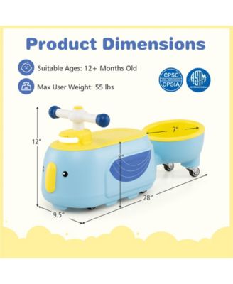 Toddler Ride on Toy with Trailer and Light Music