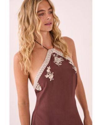 Women's Halter Neck Tassel Mini Dress