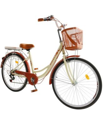 26-Inch 7-Speed Beach Cruiser Bike for Adults, High-Carbon Steel Frame & Easy Assembly for Leisure Rides
