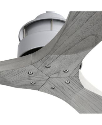 60-inch Modern Sliver 3-Blade Solid Wood Ceiling Fan Without Light With 6-Speed Remote Control and Forward Reverse Function For Indoor