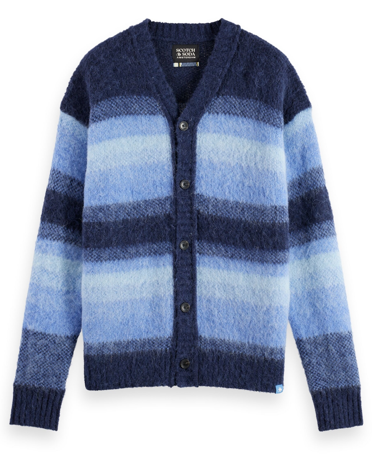 Scotch & Soda Men's Striped V-Neck Cardigan Sweater