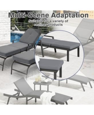 Chaise Lounge Cushions Outdoor Set of 2, 72x21x4 Inch Lounge Chair Cushion, Fade Resistant Patio Sun Lounger Replacement