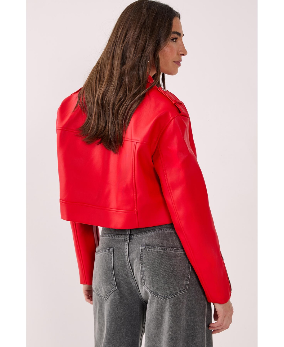 Nasty Gal Faux Leather Boxy Biker