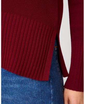 Women's V-Neck Rib Tunic Sweater