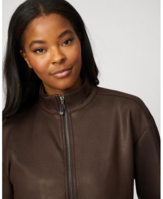 Women's Coated Cropped Bomber Jacket