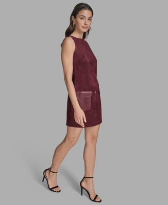 Women's Sleeveless Suede Mini Dress