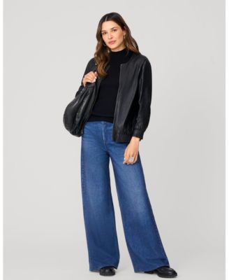 Women's Ribbed Mockneck Cap Sleeve Sweater