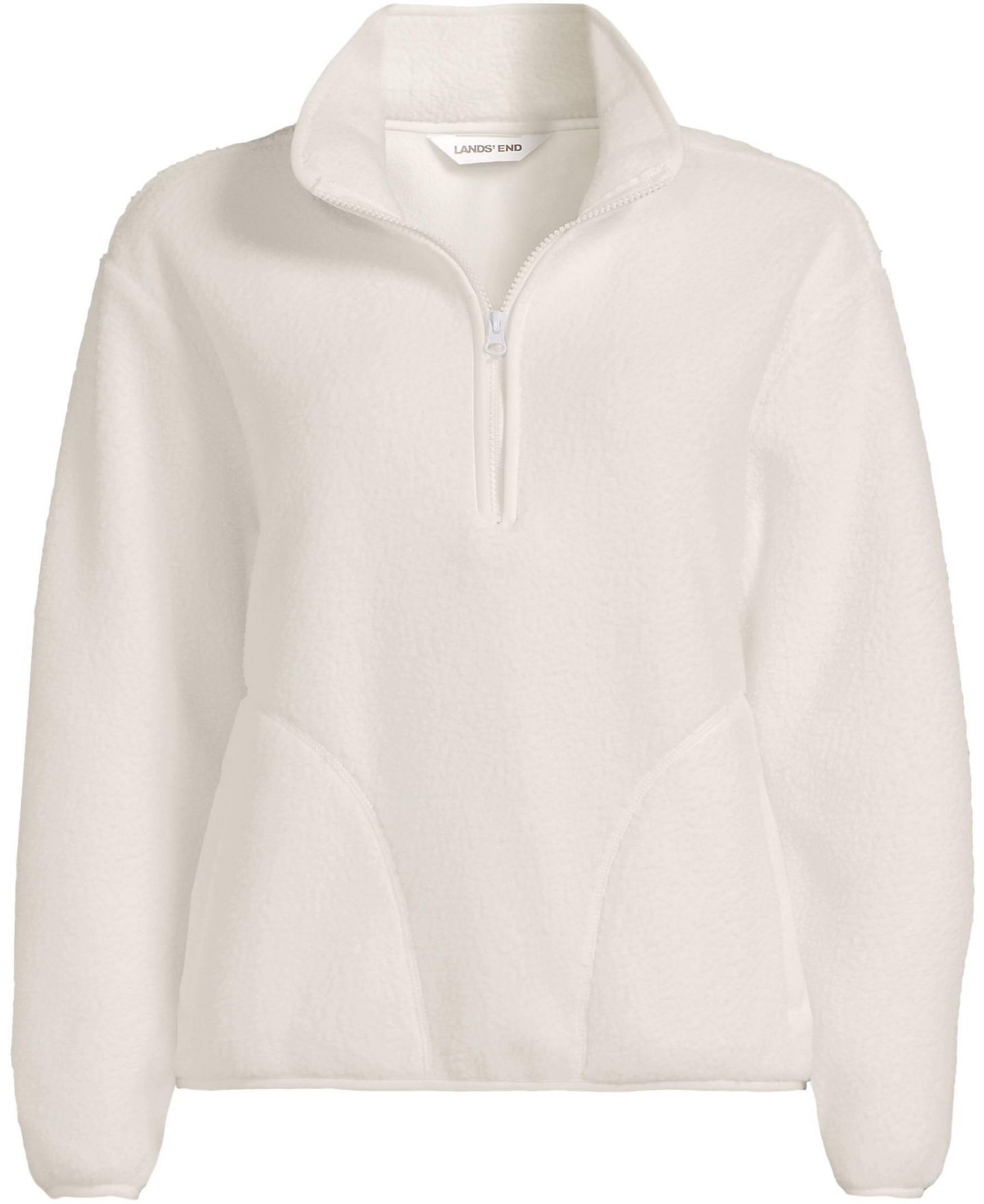 Женский свитер Lands' End Half Zip Cozy High Pile Fleece Pullover, цвет: Слоновая кость — фото 3