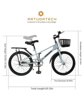 20-Inch Kids Bike with 180° Rotating Handlebars for Fun Rides, Front Basket & Dual Hand Brakes