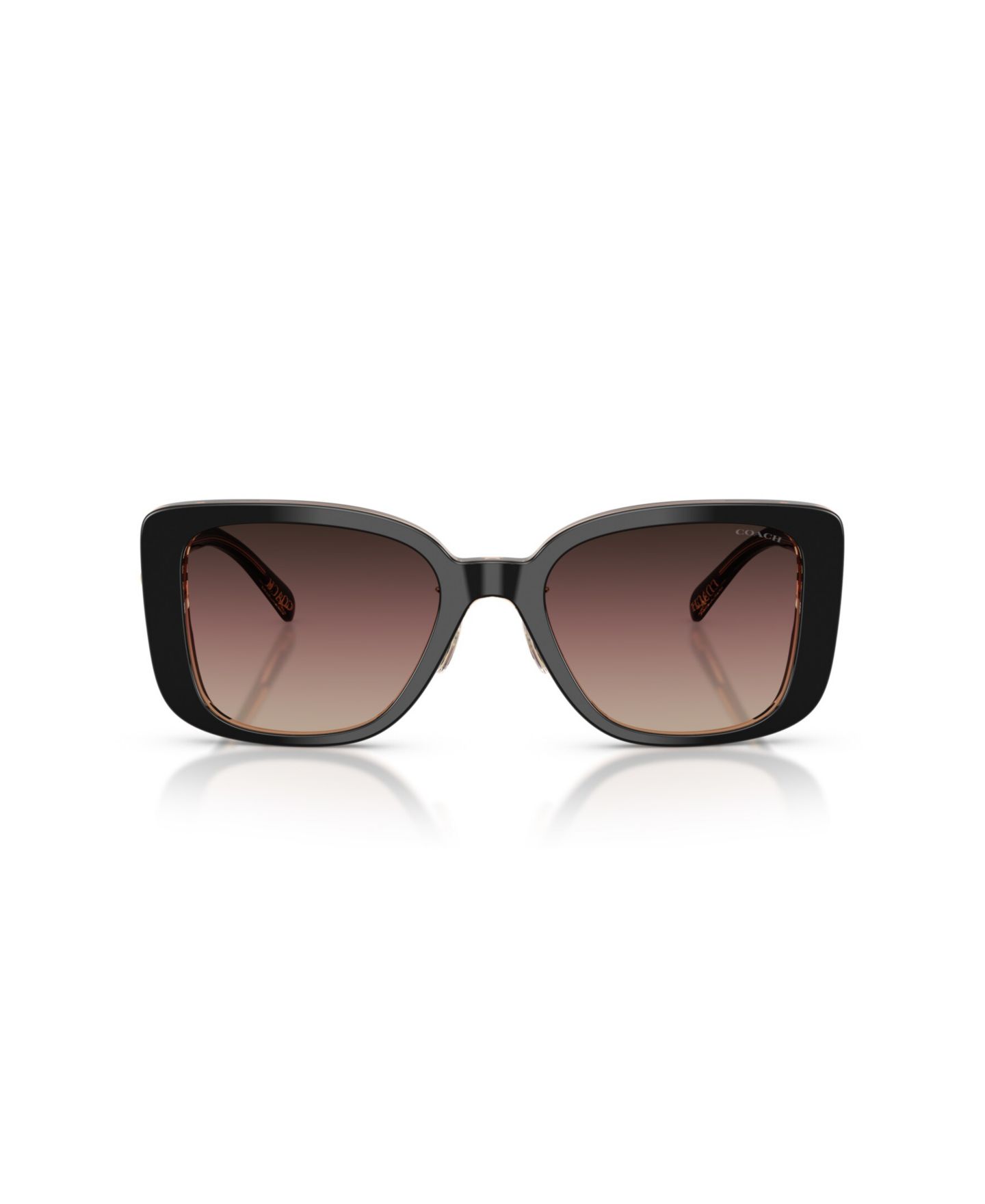 Женские солнцезащитные очки COACH Square Sunglasses, CD472 HC8352, цвет: Чёрный / Пудровый — фото 7