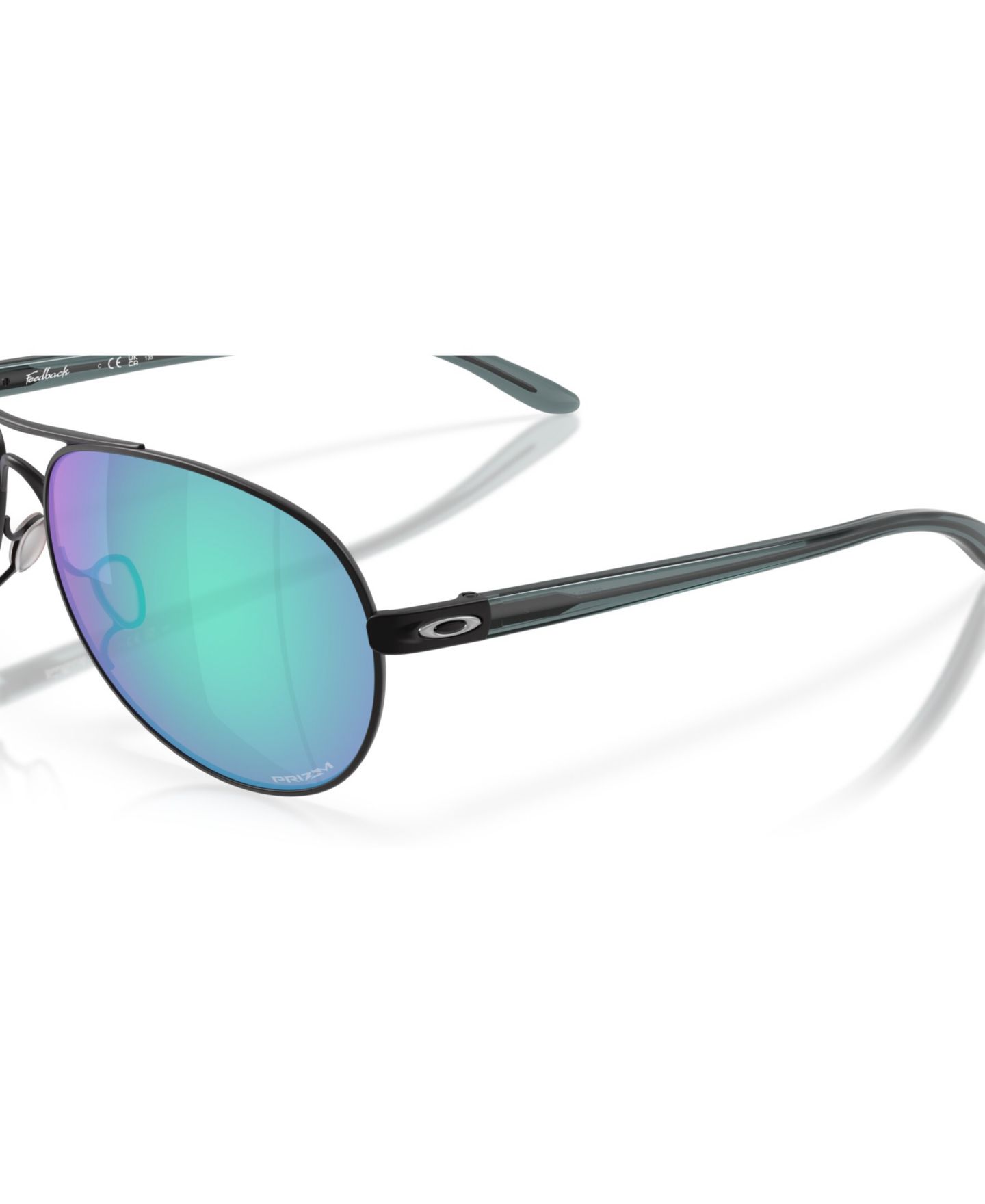 Женские солнцезащитные очки Oakley Round Sunglasses, Feedback OO4079, цвет: Атласный чёрный — фото 7