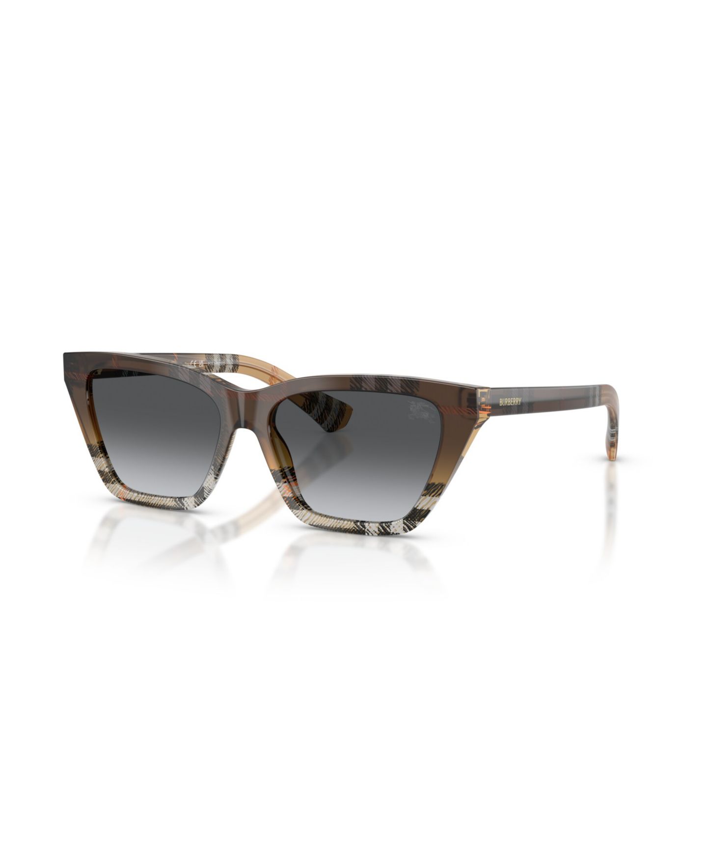 Женские солнцезащитные очки Burberry Polarized Sunglasses, BE4468, цвет: Клетчатый песочный — фото 1