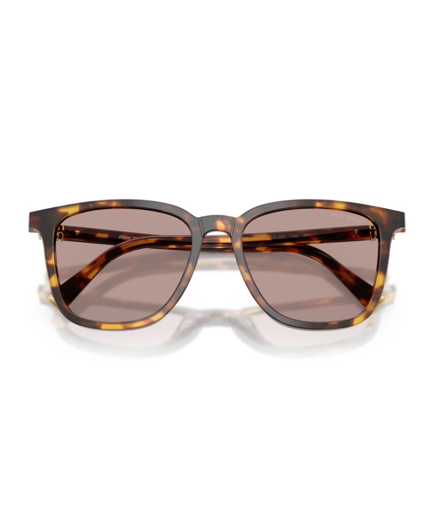 Женские солнцезащитные очки MIU MIU Square Sunglasses, MU B03S, цвет: Медовый гавана — фото 5