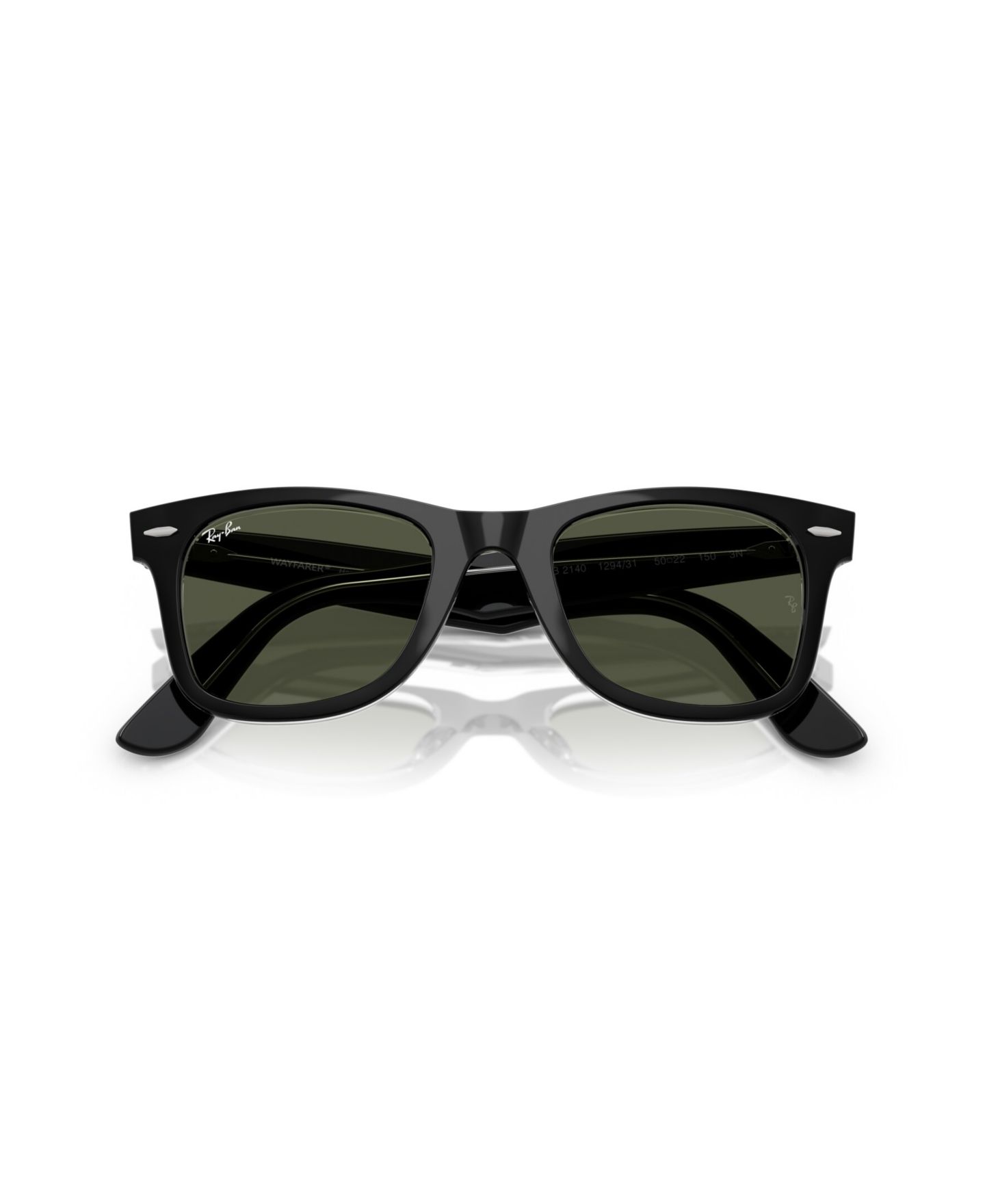 Солнцезащитные очки Ray-Ban Unisex Square Sunglasses, Wayfarer RB2140, цвет: Чёрный прозрачный — фото 5