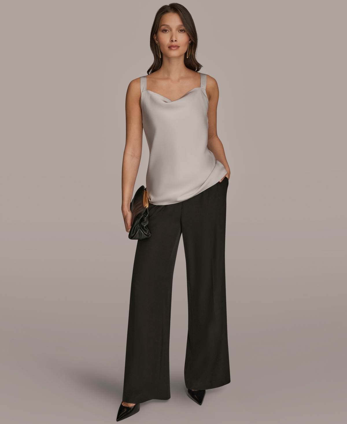 Donna Karan New York Women's Silk Cowl Neck Sleeveless Camisole Top