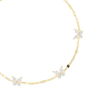 Cubic Zirconia Butterfly Anklet (1.20 ct. t.w.) in Sterling Silver (also in 14k Gold over Sterling Silver)