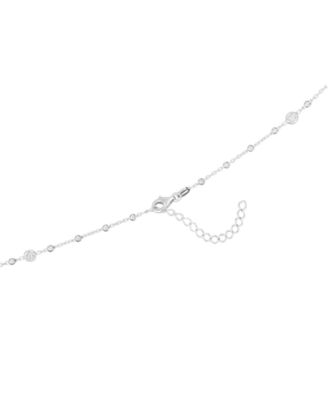 Cubic Zirconia Beaded Necklace (0.40 ct. t.w.) in Sterling Silver